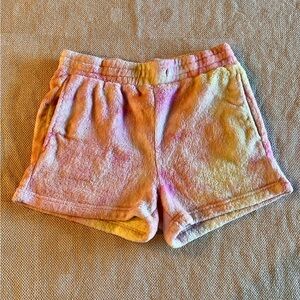 Fuzzy tie dye shorts